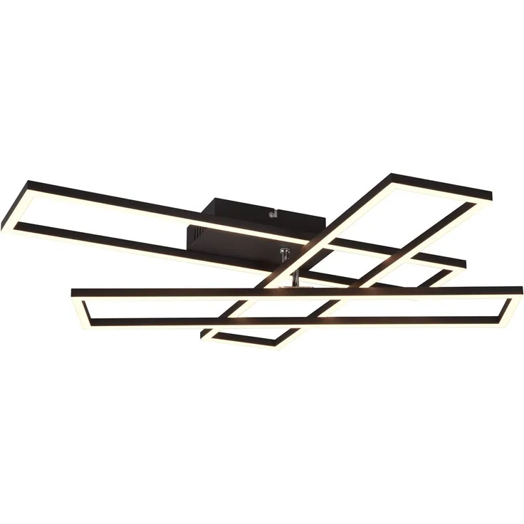 LED Deckenleuchte CORSO mit Fernbedienung & Tageslicht, Schwarz Breite: 66cm
