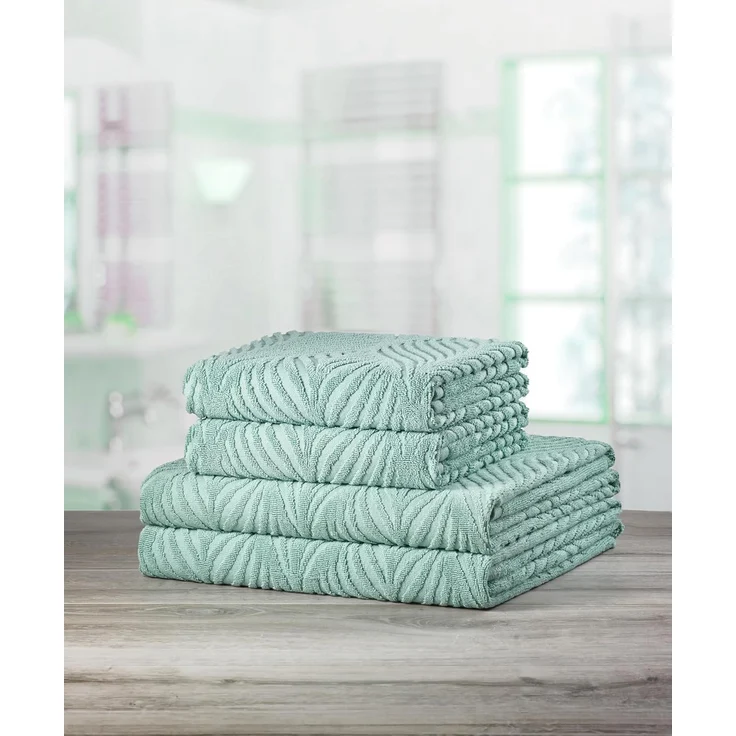 Kleine Wolke Duschtuch Leaf, Größe 70/140 cm, Frottier (1-St), Blatt Motiv, Hoch-Tief Effekt – Bild 2