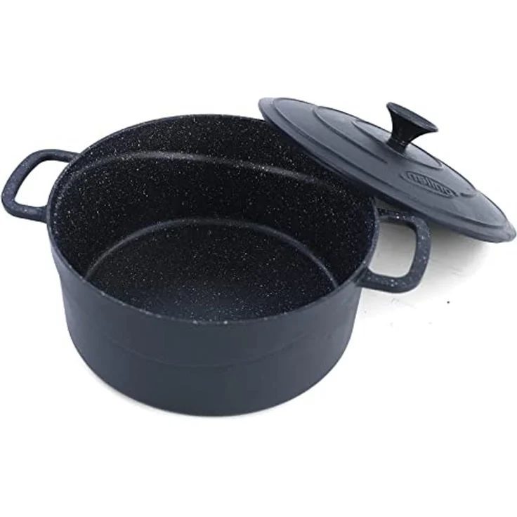 28cm Kochtopf mit Deckel Bräter Gusseisen Antihaftbeschichtet Massiv 6,8 kg – Bild 5