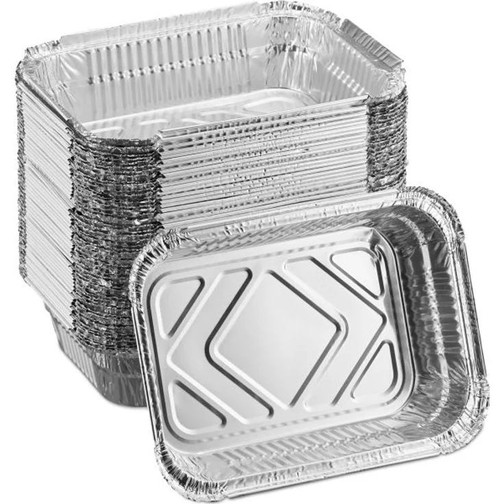 Relaxdays Aluschalen Grill 50er Set, 4,5 x 18,5 x 13 cm – Bild 1