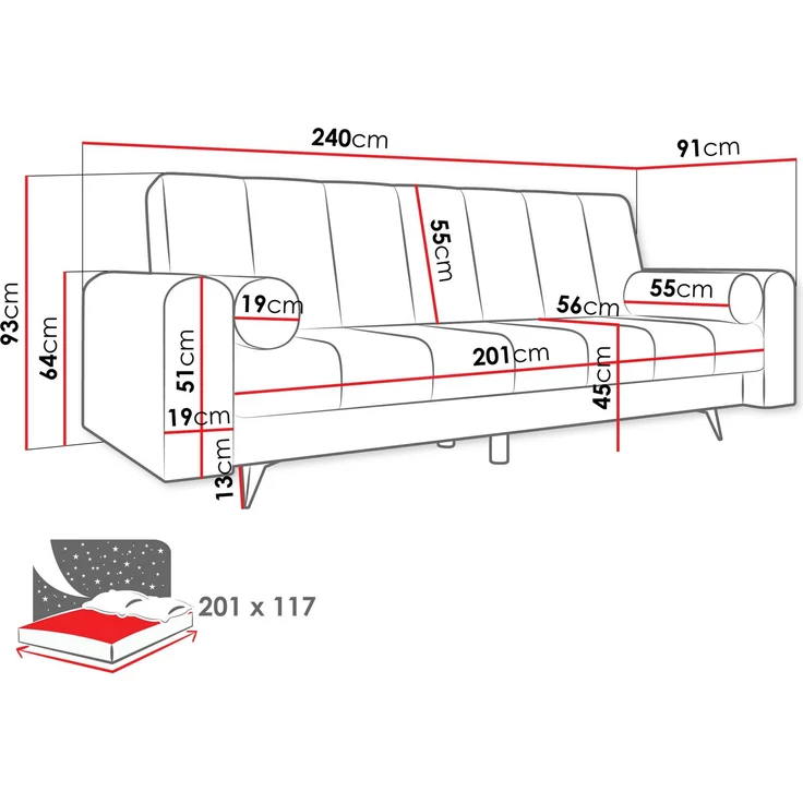 Schlafsofa Zuri (Farbe: Lumo 65) – Bild 6