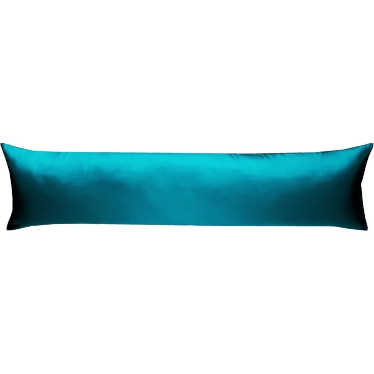 Mako-Satin Seitenschläferkissen Bezug uni / einfarbig petrol blau 40x145 cm von Bettwaesche-mit-Stil