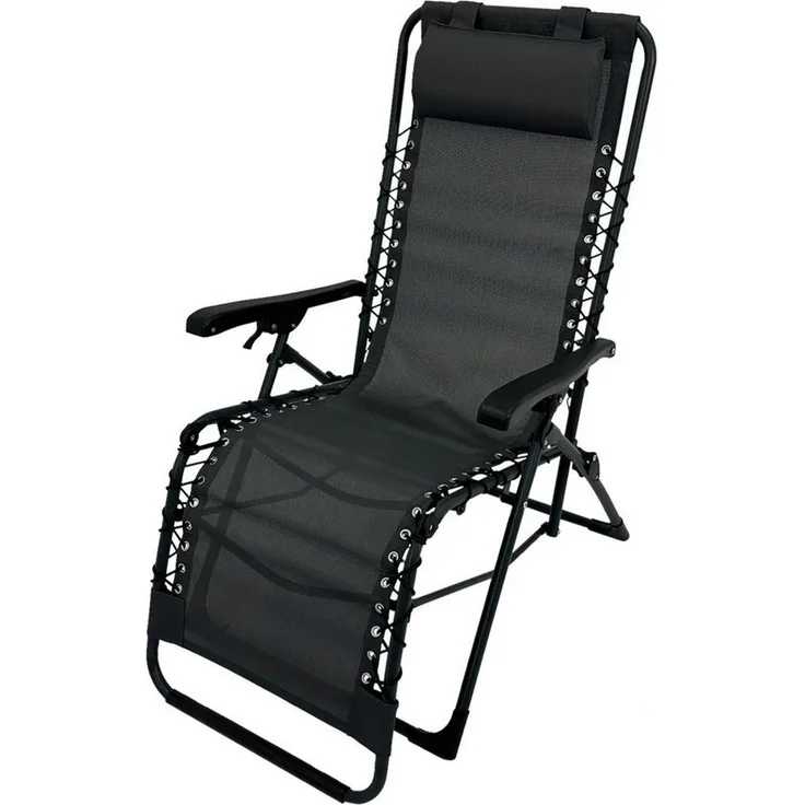 DEGAMO Relaxsessel NIZZA, Kunstgewebe 2*1 grau, stufenlos verstellbar, faltbar