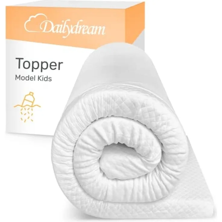 Dailydream viscoelastische Matratzenauflage Model Kids M mit Memory Foam Effekt, 140x70x5cm, Edition "Clean Ocean"