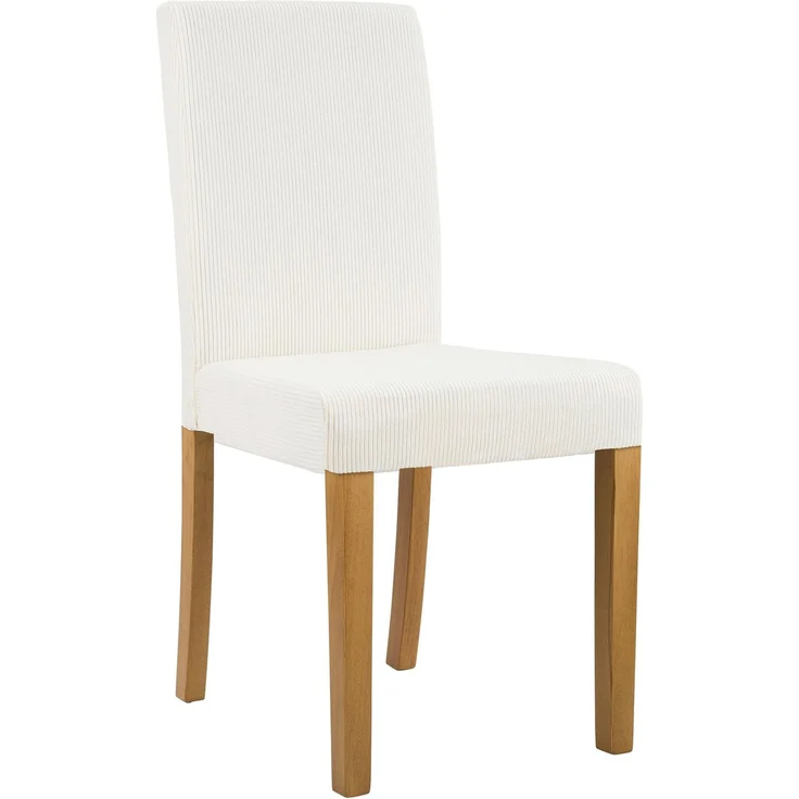 CLP Esszimmerstuhl Ina Cordbezug gepolstert mit Rückenlehne und Holzbeinen,creme antik-hell – Bild 1