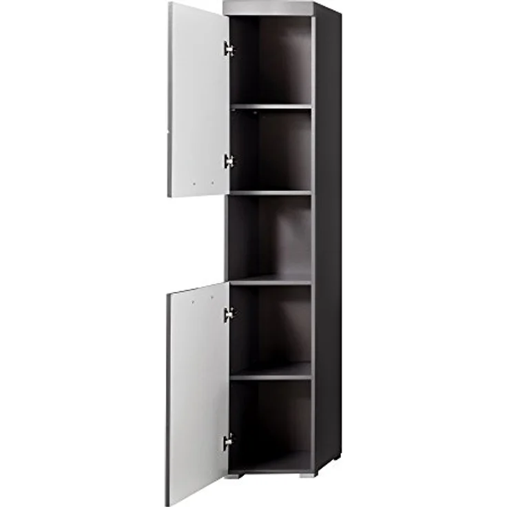 Trendteam 'Amanda' Hochschrank, Holz, Grau Hochglanz, 190 x 31 x 37 cm – Bild 5