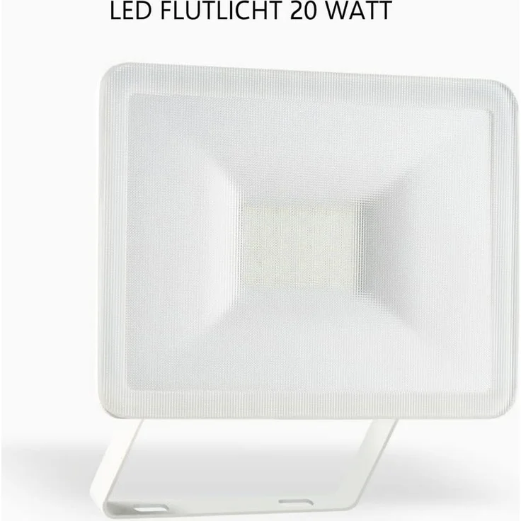 LED Flutlichtstrahler Aluminium Sicherheitsglas, Weiß, 20 Watt, IP54 – Bild 2