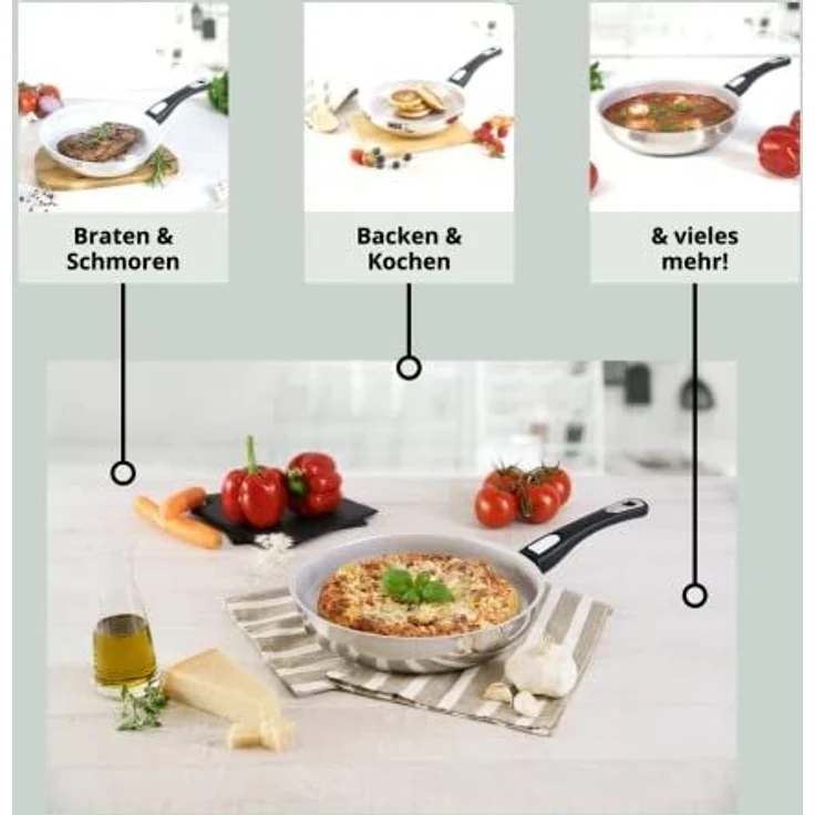 Genius Bratpfanne Cerafit Steel Pfanne 20 cm, Aluminium (1 Bratpfanne), für alle Herdarten, abnehmbarer Griff – Bild 3