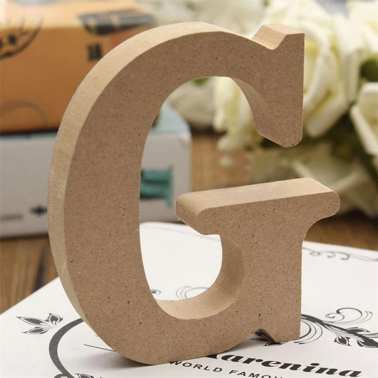 Freeas Naturholzfarben Holzbuchstaben 8 cm für Wanddeko & Basteln (G) | Buchstaben Holz zum Selberbemalen für DIY-Bastelprojekte, Kinderzimmer, Geburtstage, Hochzeitsfeiern und Namensschild-Deko