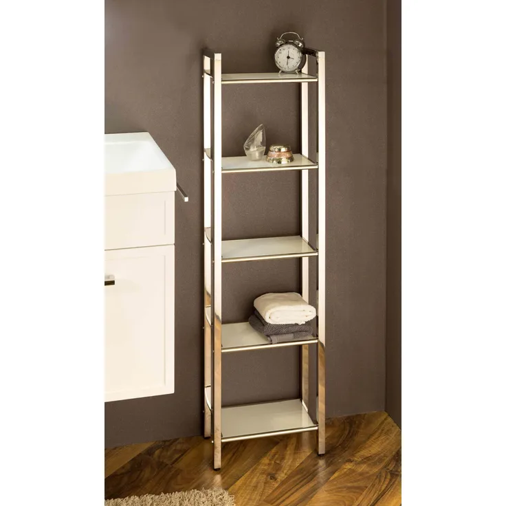 Badregal LINDA BHT 30x114x17 cm weiß Badezimmer-Regal Duschregal