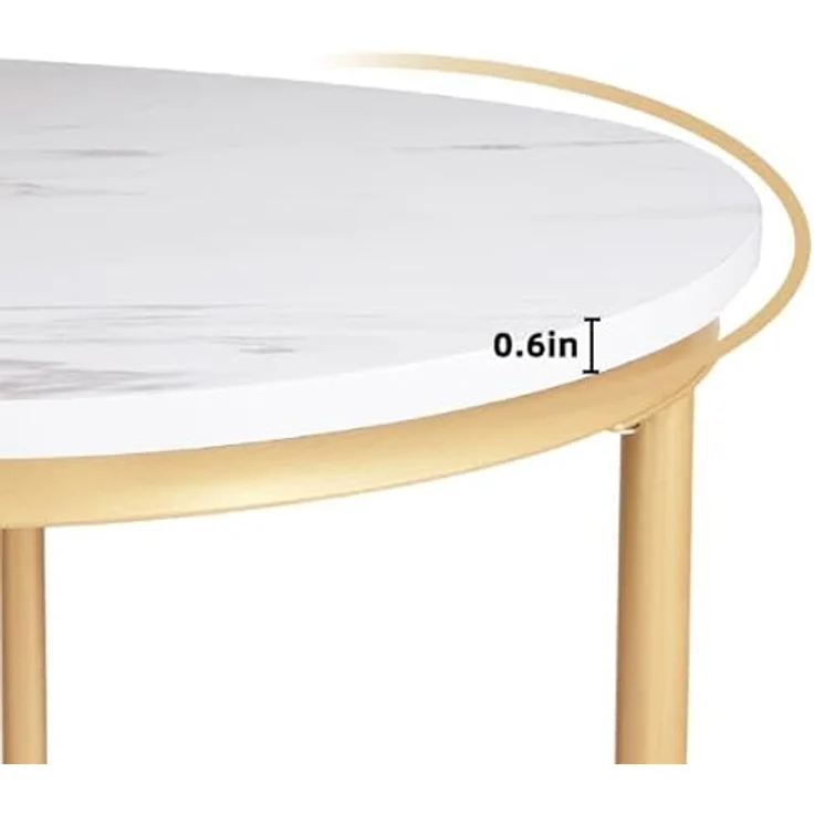 SogesHome Satztische fürs Wohnzimmer 2er Set Couchtisch Beistelltisch Sets Wohnzimmertisch Nachttisch Satztisch Pflanztisch mit Metallgestell, einfacher Aufbau – Bild 7