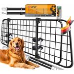 LovPet® Hundegitter Auto, Autoschutzgitter Trenngitter Universal, verstellbare Breite, Kopfstütze Kofferraum Autogitter Maße HxB 30 x 91-153 cm Kofferraumgitter,+ 2x Sicherheitsgurt für Hunde Schwarz