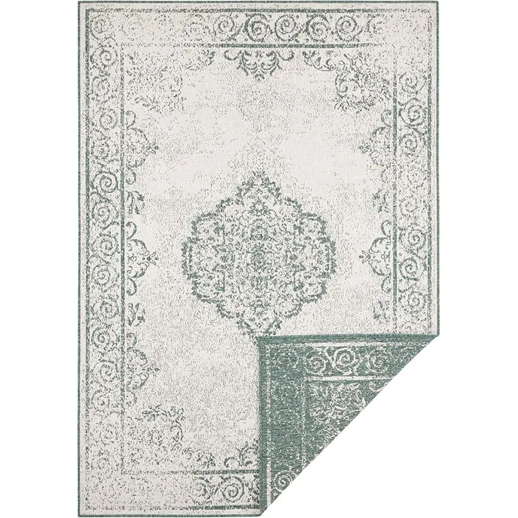 In- & Outdoor Wendeteppich Cebu Grün Creme - 120x170x0,5cm