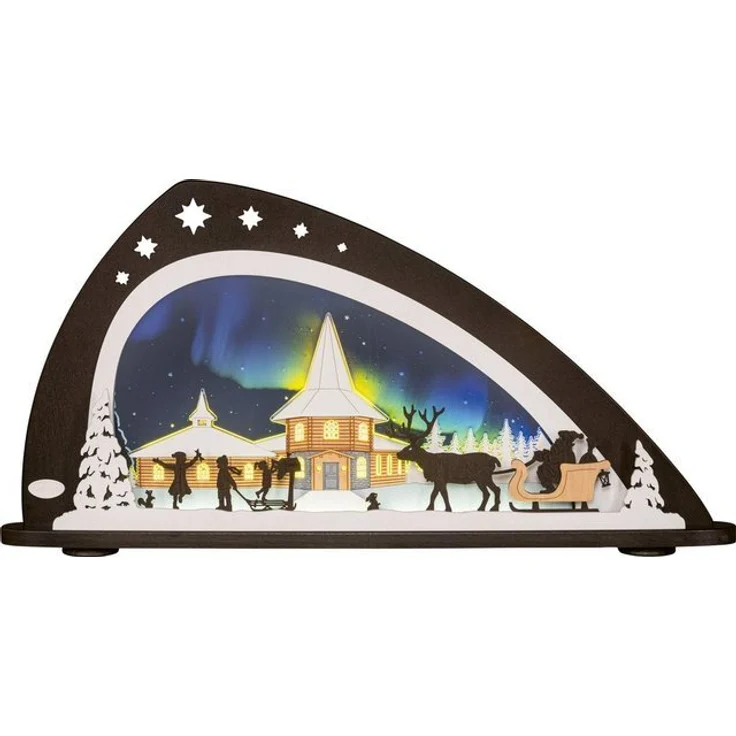 Weigla LED Schwibbogen Weihnachten Polarlicht, Lichterbogen aus Holz & Acryl, Made in Germany (1-tlg), Erzgebirge garantiert, Weihnachtsdeko Innen, Weihnachtsbeleuchtung – Bild 4