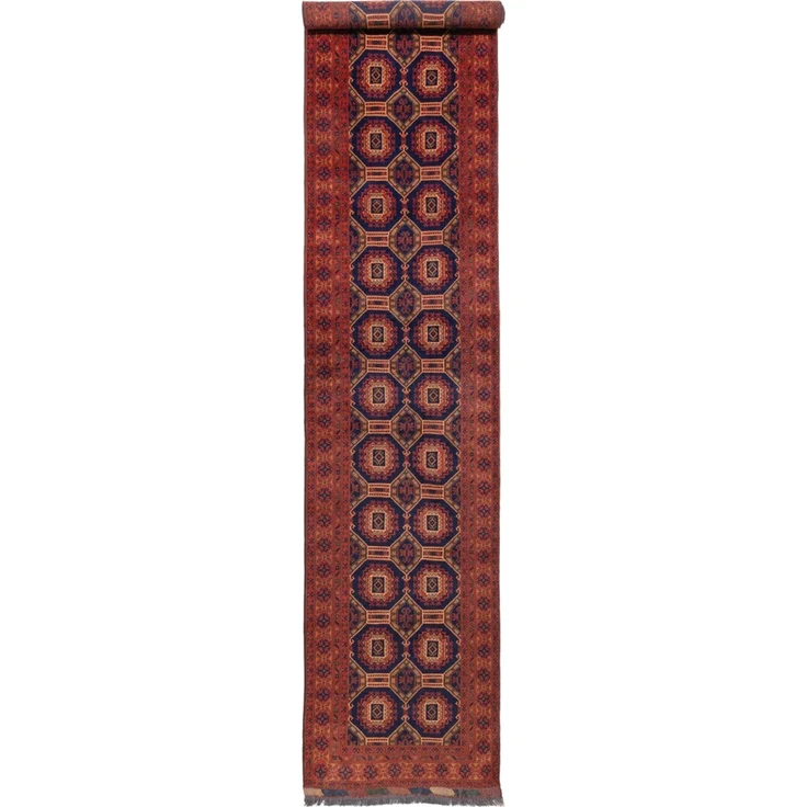 Läufer Afghan - 409 x 86 cm - dunkelbeige – Bild 1