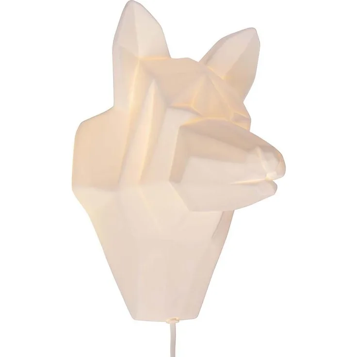 Wandleuchte, Porzellan weiß, Hund, H 30 cm