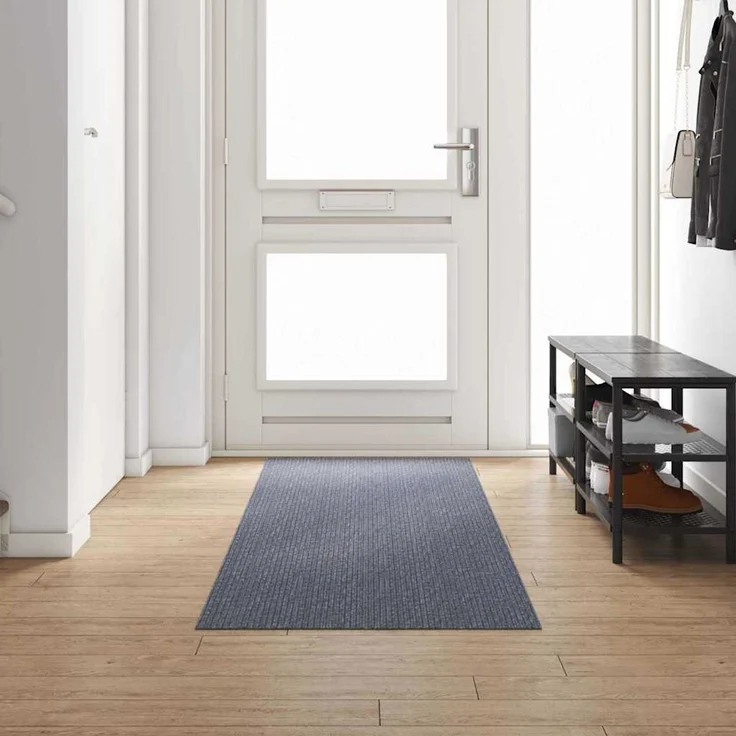 vidaXL Teppichläufer Hellgrau 80 x 300 cm Stoff 42011430 – Bild 1