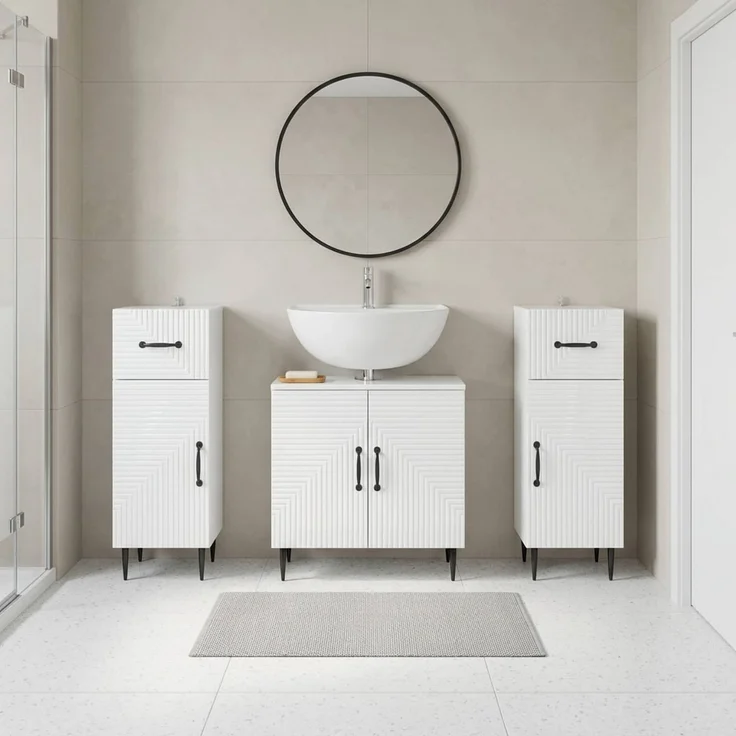 vidaXL 3-teiliges Badezimmer-Schranksystem HAARLEM 3 stk. 3418021 – Bild 1