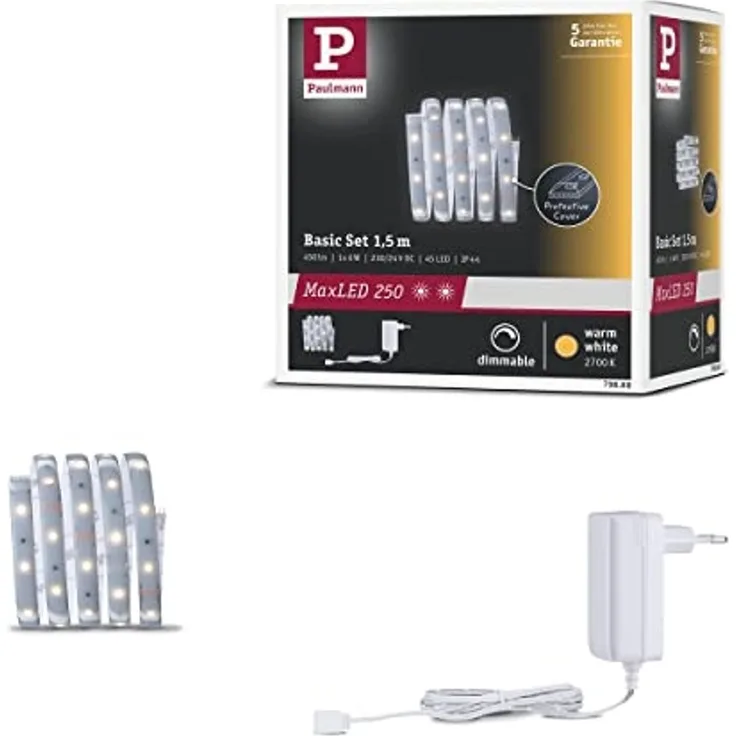 Paulmann No. 79868 MaxLED 250 Basiset beschichtet 1,5m IP44 Warmweiß Protect Cover
