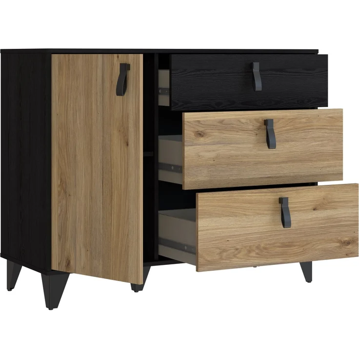 Kommode >LYA< in Mauvella Eiche / Cabezone Eiche - 108,1x85,5x41,5cm (BxHxT) – Bild 4