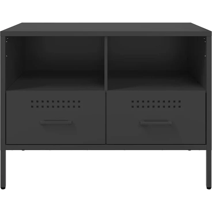 2 pcs TV-Schrank, Lowboard TV Schwarz 68x39x50,5 cm Stahl – Bild 7