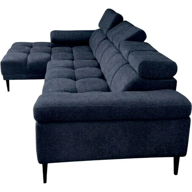 Ecksofa Schlafsofa SENVELIO RELAX in Stoff Glam Dunkelblau Ottomane Links – Bild 4