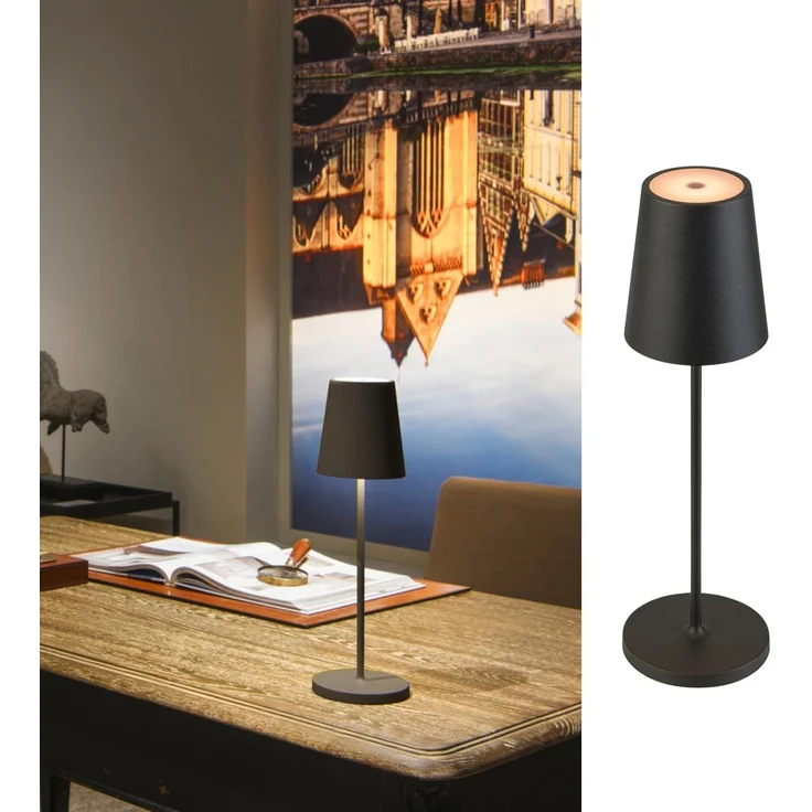 SLV VINOLINA TWO, Tischleuchte, Akku, IP65, 2200/2700/3000K, TOUCH, schwarz - Ambiente- Tisch- und Standleuchten
