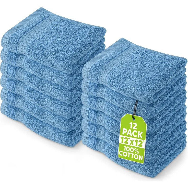 Utopia Towels Premium-Fingerspitzen-Handtuch, 30,5x30,5 cm, Electric Blue, 600 g/m², 100% Baumwolle, sehr saugfähig und weich, 12 Stück