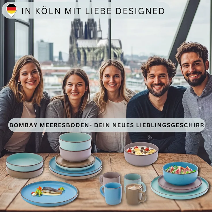 SÄNGER Steingut Pastaschalen Bombay Meeresboden 4 teilig – Bild 6