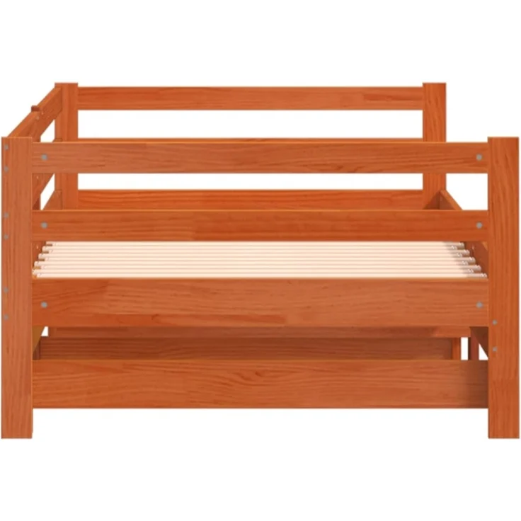 vidaXL Tagesbett Ausziehbar Wachsbraun 80x200 cm Massivholz Kiefer 847161 – Bild 4
