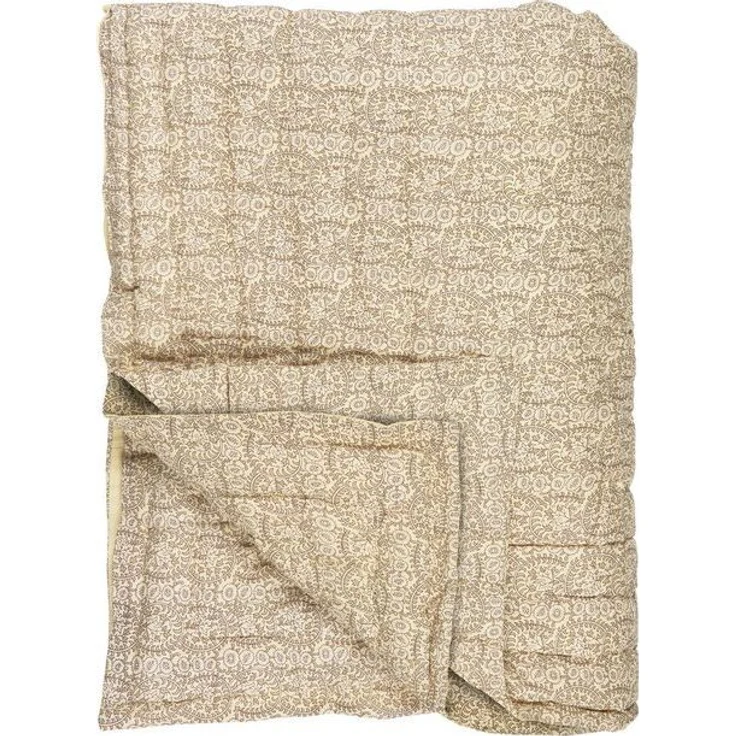 Laursen - Decke Quilt Tagesdecke Überwurf 170x130cm Muster Beige Braun 19200-43 – Bild 4