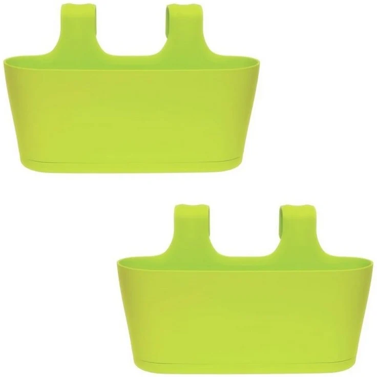 Engelland Blumenkasten Blumentopf zum Hängen (Vorteils-Set, 2 St, Fassungsvermögen je Topf 5,5 Liter), UV-Beständig, Frostbeständig, Wasserauffangschalen – Bild 4