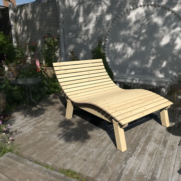 Gartenliege Relaxliege "Liege-Franzi" (Fichte) Breite 80cm Einstiegshöhe 50cm mit Füßen – Bild 1