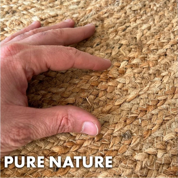 Karat Teppich Jute Rund, Handgewebter Naturteppich, In verschiedenen Ausführungen – Bild 3