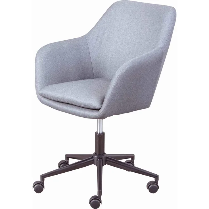Drehstuhl Bürostuhl WORKRELAXED GREY Bezug Stoff Grau Fußkreuz Schwarz