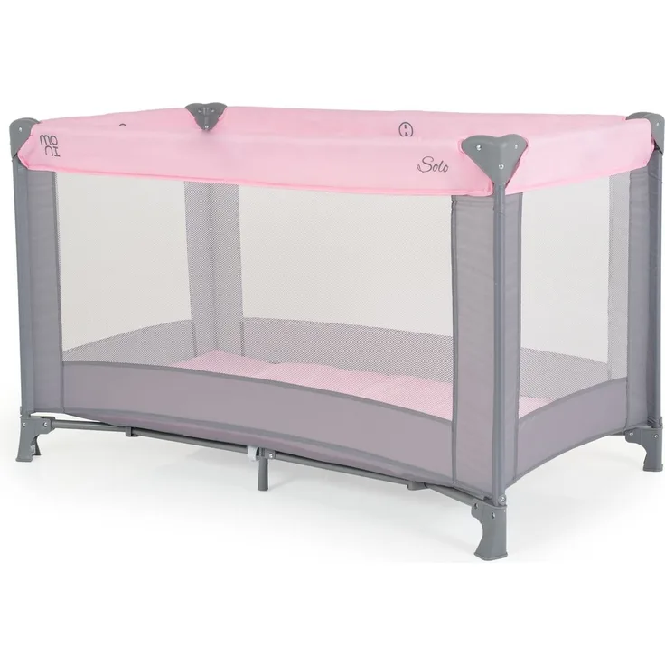 Moni Reisebett, Laufstall Solo Faltmatratze, Aufbewahrungstasche, faltbar pink