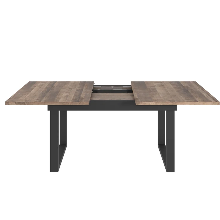trendteam smart living - Universal - Esstisch - Schwarz/Eiche Tabak - ausziehbarer Küchentisch mit Metallfüßen - (BxHxT) 160-200 x 76 x 80 cm - Tisch geeignet für Küche, ESS- oder Wohnzimmer – Bild 4