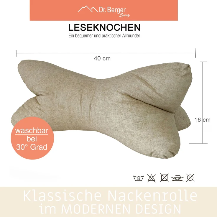 Dr. Berger Leseknochen Beige Natur 40 x 16 cm – Bild 2