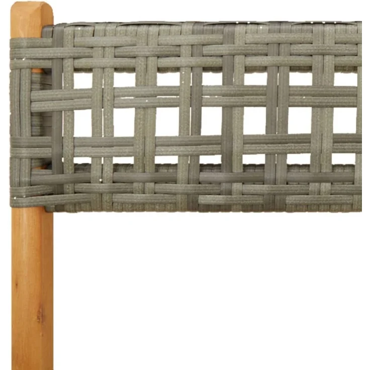 vidaXL Gartenstühle 4 Stk. Klappbar Grau Poly Rattan & Massivholz 3214595 – Bild 8
