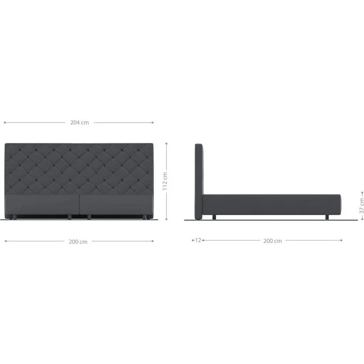 Boxspringgestell Dream-Great Mikrofaser Grau 200x200 cm – Bild 2