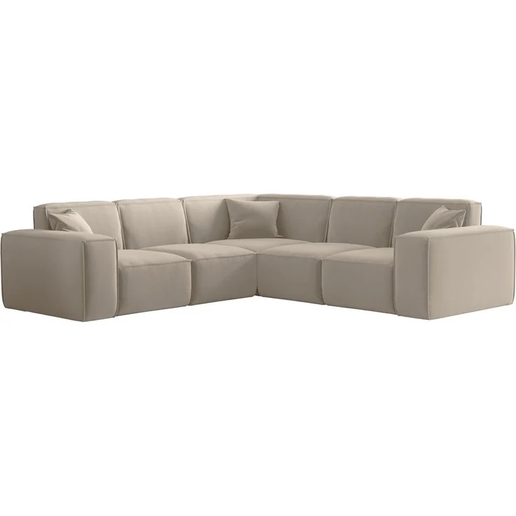 Fun Möbel Ecksofa Ecksofa Designersofa CELES PREMIUM Seite Universal in Stoff, Sofa Rücken echt bezogen – Bild 1