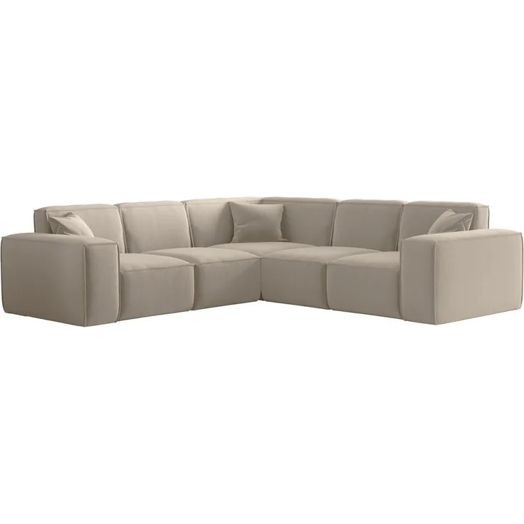 Fun Möbel Ecksofa Ecksofa Designersofa CELES PREMIUM Seite Universal in Stoff, Sofa Rücken echt bezogen