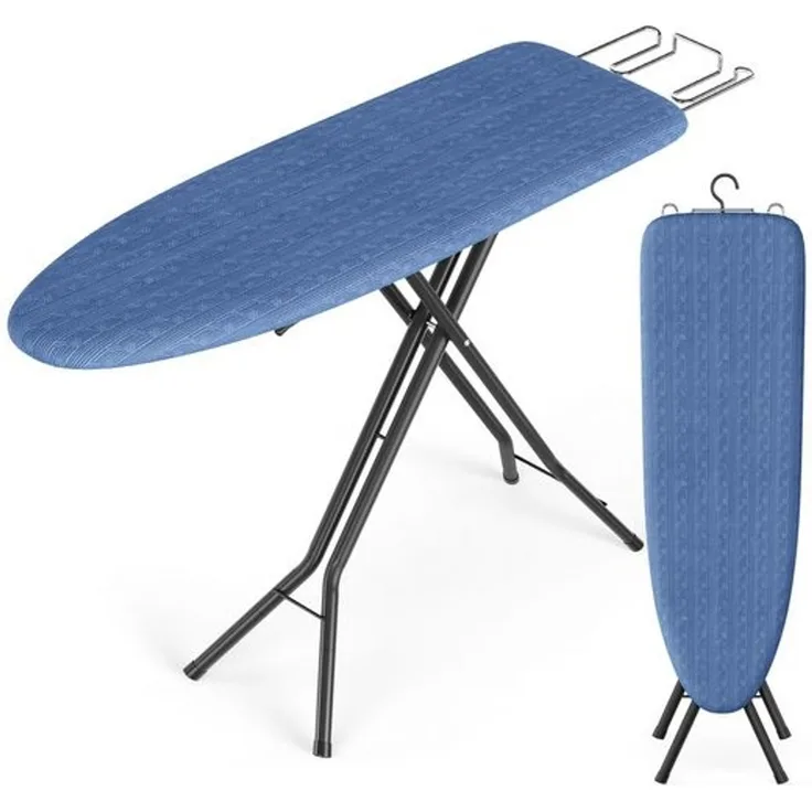 SONGMICS HOME Bügelbrett 7-Stufig Höhenverstellbar und Klappbar mit Stahlgestell (111,6-124) x 33 x (66-88) cm Mitternachtsblau