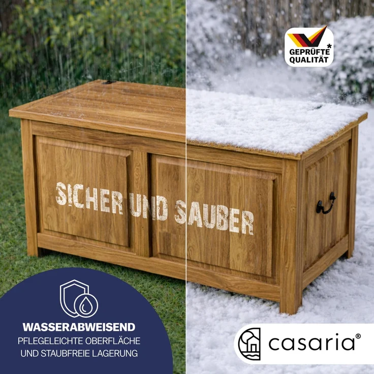 Deuba Holztruhe Truhe Antik Holz 85x44x48cm – Bild 6