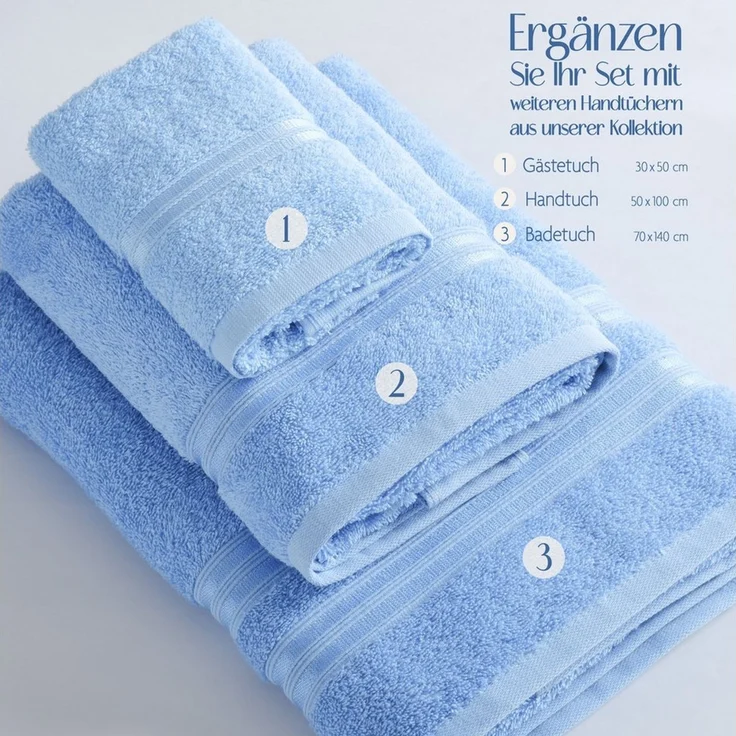 Hammetex Gästehandtücher 5er Set 30x50 cm, 100% Baumwolle Frottee – Bild 4