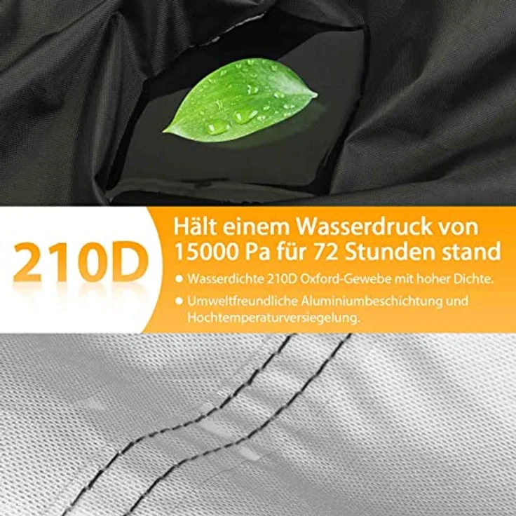 EZILIF Grillabdeckung Wetterfest Kugelgrill Abdeckung 210D Oxford-Stoff Grill Abdeckhaube Rund mit Reflexstreifen Abdeckhaube Gasgrill Grillhaube BBQ Cover für Weber, Brinkmann, Char Broil (Φ79x68 cm) – Bild 4