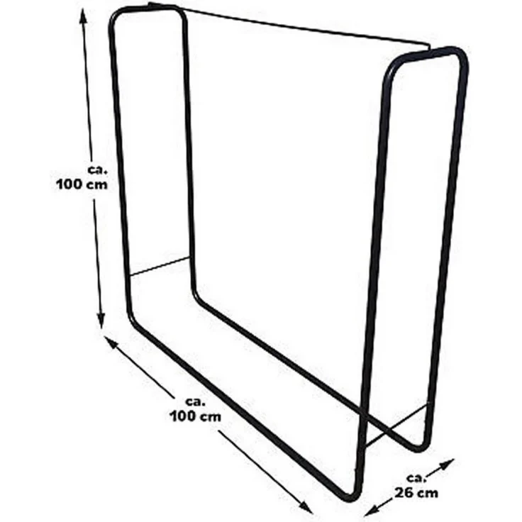 Kaminholzregal Brennholzregal Regenabdeckung Außen Stahl L100xH100cm – Bild 3