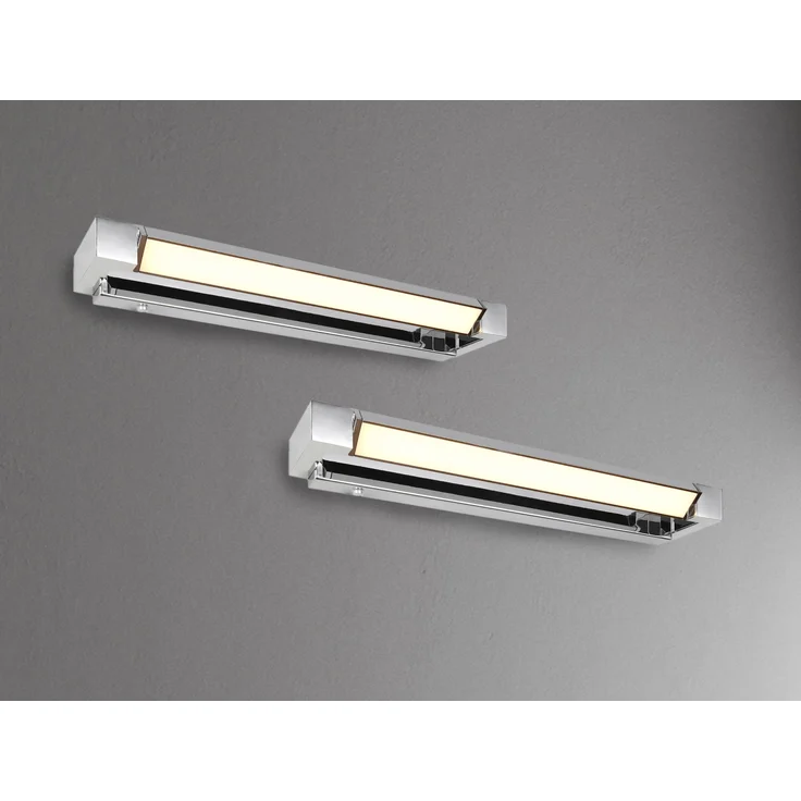 2er SET dimmbare LED Bad Spiegelleuchten schwenkbar, Chrom Breite 50cm – Bild 3