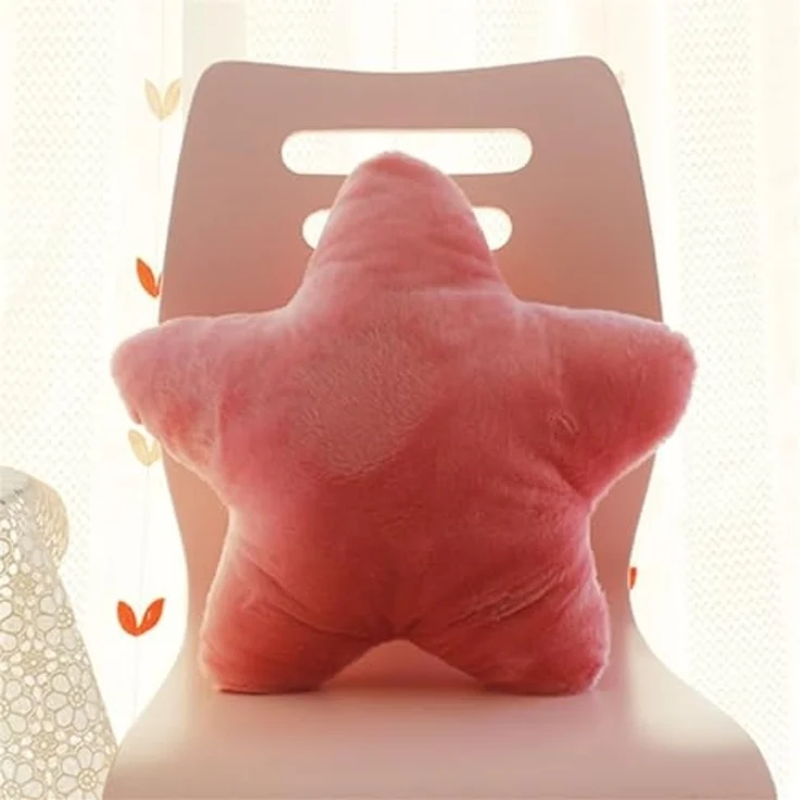 38 cm Kuschelkissen Kinder Sternkissen Weiche Flauschige Sternform Zierkissen Sofakissen, Plüsch Kissen Dekokissen für Kinderzimmer Schlafzimmer Deko (Rosa) – Bild 1