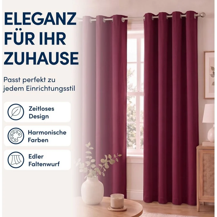 Stoffschmiede Gardine Blickdicht - Kräuselband & Ösen, Ösen – Bild 4